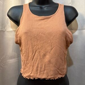 American Eagle Women’s Soft & Sexy Rib Crop Tank Size Large Brown